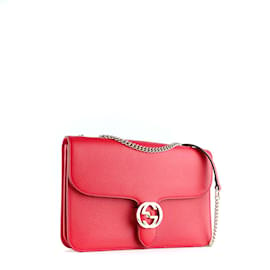 Gucci-GUCCI  Handbags T.  leather-Red