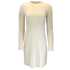Autre Marque-Chanel Ivory 2018 Long Sleeved Wool Knit Sweater Dress-Cream