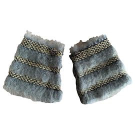 Autre Marque CATHERINE OSTI PARIS Punhos de Mohair Cinza Prateado Prata Cinza