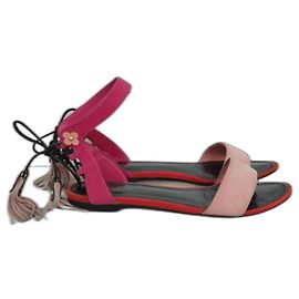 Louis Vuitton Rita Sandalen Rosa Wildleder Pink