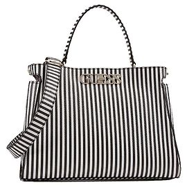 Borsa GUESS Uptown Chic Stripe bianco/nero nuova Bianco