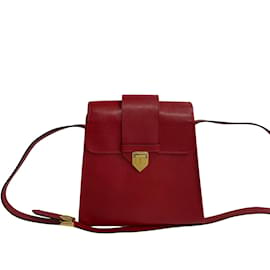 Yves Saint Laurent-Sac à bandoulière en cuir-Rouge