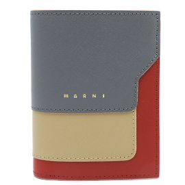 Marni Bifold-Geldbörse mit Saffiano-Logo PFMOQ14U13 Grau
