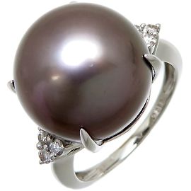 & Other Stories Anillo de perlas negras de platino Negro