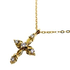 & Other Stories-18K Diamond Fairy Cross Necklace-Golden