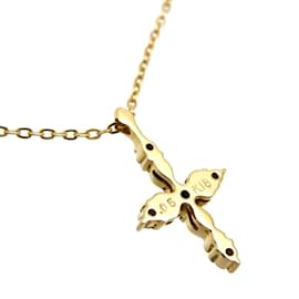 & Other Stories-18K Diamond Fairy Cross Necklace-Golden