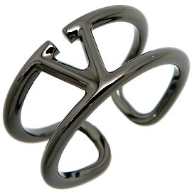 Valentino Signature V Logo Ring WY2J0N79MET Black