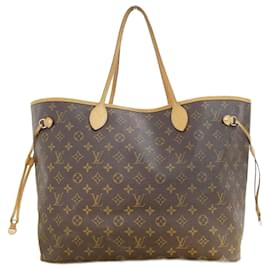 Louis Vuitton-Borsa tote in tela Louis Vuitton Monogram Neverfull GM M40157 in buone condizioni-Marrone