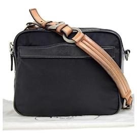 Prada-Prada Tessuto Saffiano Shoulder Bag Canvas Shoulder Bag in Fair condition-Black