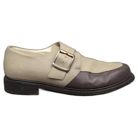 Paraboot-Paraboot p buckle derbies 44-Beige,Dark brown