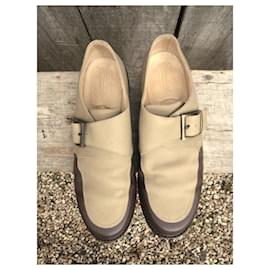 Paraboot-Paraboot p buckle derbies 44-Beige,Dark brown