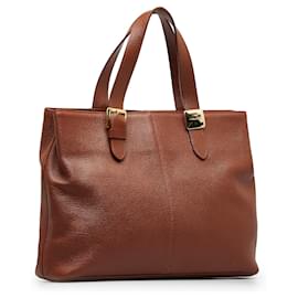 Burberry-Burberry Brown Leather Tote Bag-Brown