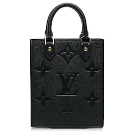 Louis Vuitton-Louis Vuitton Black Monogram Empreinte Petit Sac Plat-Preto