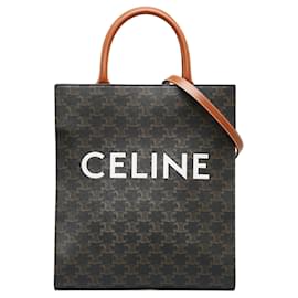 Céline-Celine Brown Small Triomphe Vertical Cabas-Marrone