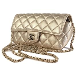Chanel-Chanel Gold Lambskin Classic Glasses Case on Chain-Golden