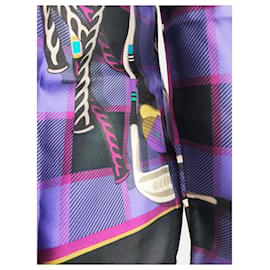 Gucci-Imprimé Gucci Golf 100% chemise soie, rare-Multicolore