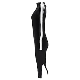 Tommy Hilfiger-Womens Mock Turtleneck Metallic Sidestripe Dress-Black