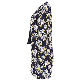 Tommy Hilfiger-Tommy Hilfiger Womens Regular Fit Floral Print Dress in Navy Blue Viscose-Navy blue