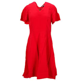 Tommy Hilfiger-Vestido a rayas ajustado y con vuelo para mujer-Roja
