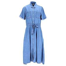 Tommy Hilfiger-Tommy Hilfiger Womens Relaxed Fit Dress in Blue Lyocell-Blue