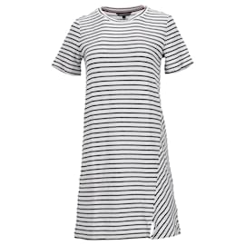 Tommy Hilfiger-Tommy Hilfiger Womens Stripe Regular Fit Dress in White Polyester-White