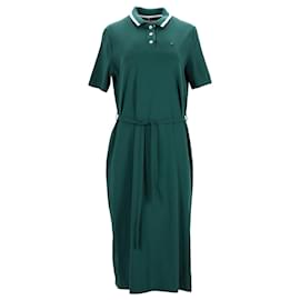 Tommy Hilfiger-Tommy Hilfiger Womens Cotton Stretch Polo Dress in Green Cotton-Green