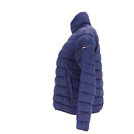 Tommy Hilfiger-Womens Quilted Hooded Popover-Navy blue