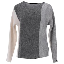 Tommy Hilfiger-Damen-Pullover aus Alpaka-Mischung in Blockfarben-Grau