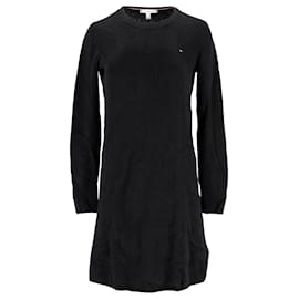 Tommy Hilfiger-Tommy Hilfiger Womens Pure Cotton Jumper Dress in Black Cotton-Black
