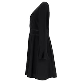 Tommy Hilfiger-Vestido feminino Tommy Hilfiger exclusivo com painel de renda preta em poliéster preto-Preto