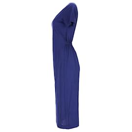 Tommy Hilfiger-Vestido feminino de viscose com gola redonda Tommy Hilfiger em viscose azul-Azul