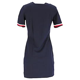 Tommy Hilfiger-Tommy Hilfiger Womens Signature Tape Knitted Mini Dress in Navy Blue Nylon-Navy blue