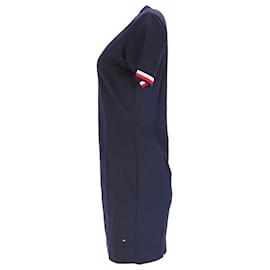 Tommy Hilfiger-Mini abito lavorato a maglia con nastro iconico da donna Tommy Hilfiger in nylon blu navy-Blu navy