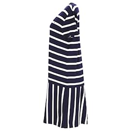 Tommy Hilfiger-Tommy Hilfiger Womens Striped Relaxed Fit Dress in Navy Blue Viscose-Navy blue