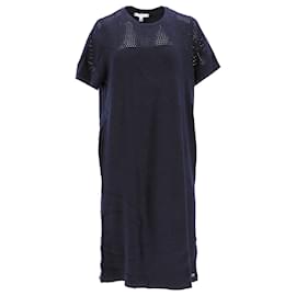 Tommy Hilfiger-Tommy Hilfiger Womens Mesh Jumper Dress in Navy Blue Cotton-Navy blue
