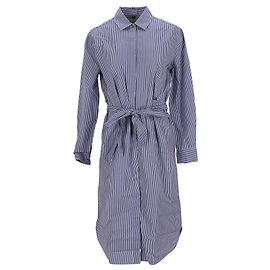Tommy Hilfiger Essential Midi-Hemdkleid für Damen aus blauer Baumwolle Blau