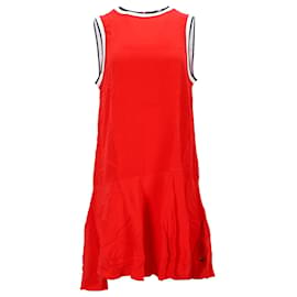 Tommy Hilfiger-Vestido feminino Tommy Hilfiger sem mangas regular fit em viscose vermelha-Vermelho