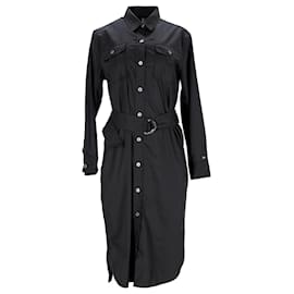 Tommy Hilfiger-Tommy Hilfiger Damen-Kleid mit entspannter Passform aus schwarzer Baumwolle-Schwarz