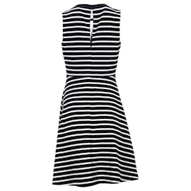 Tommy Hilfiger-Tommy Hilfiger Womens All Over Stripe Fit And Flare Dress in Navy Blue Polyester-Navy blue