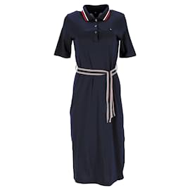 Tommy Hilfiger-Tommy Hilfiger Womens Belted Polo Dress in Navy Blue Cotton-Navy blue
