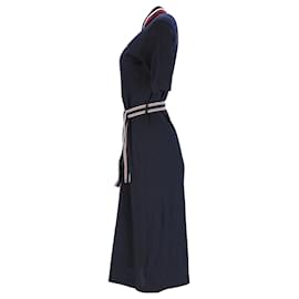 Tommy Hilfiger-Tommy Hilfiger Womens Belted Polo Dress in Navy Blue Cotton-Navy blue