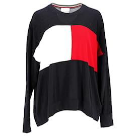 Tommy Hilfiger-Womens Tommy Icons Flag Sweatshirt-Navy blue