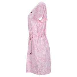 Tommy Hilfiger-Damen-T-Shirt-Kleid mit Palmen-Print-Pink