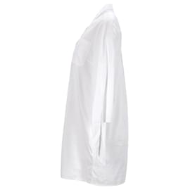 Tommy Hilfiger-Vestido camisa feminino de algodão crocante-Branco