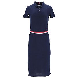 Tommy Hilfiger Damen-Kleid mit normaler Passform aus marineblauer Baumwolle Marineblau