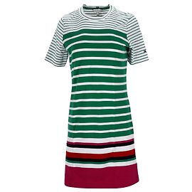Tommy Hilfiger Vestido con cuello redondo y bloques de color para mujer en algodón multicolor Multicolor