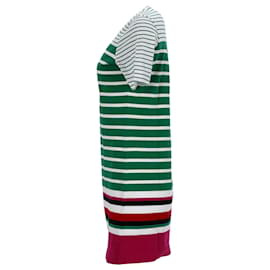 Tommy Hilfiger-Vestido feminino Tommy Hilfiger colorido com gola redonda em algodão multicolorido-Multicor