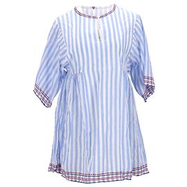 Tommy Hilfiger Vestido caftán a rayas Ithaca para mujer en algodón azul claro Azul Azul claro
