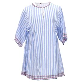 Tommy Hilfiger-Tommy Hilfiger Womens Ithaca Stripe Kaftan Dress in Light Blue Cotton-Blue,Light blue