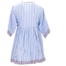 Tommy Hilfiger-Tommy Hilfiger Womens Ithaca Stripe Kaftan Dress in Light Blue Cotton-Blue,Light blue